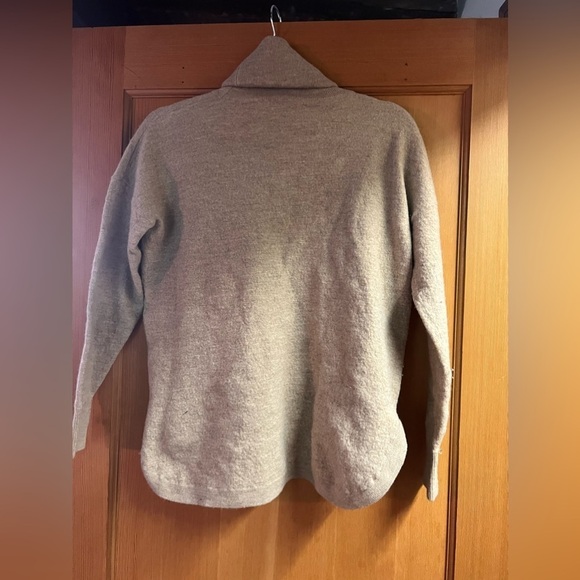 Madewell 100% merino wool turtleneck boxy sweater camel tan oversized small - Picture 5 of 8